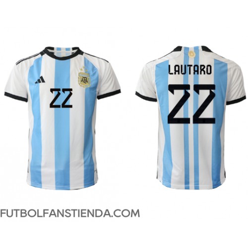 Argentina Lautaro Martinez #22 Primera Equipación Mundial 2022 Manga Corta